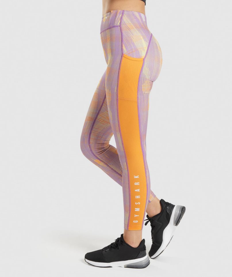 Legginsy Gymshark Sportowe Damskie Kolorowe | PL 870CMP